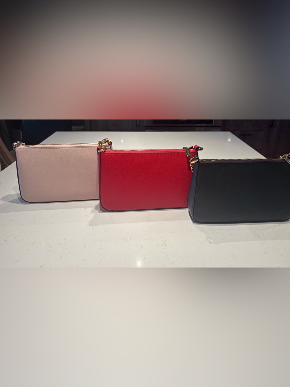 New! MICHAEL KORS 100% Leather, Red w/ Gold Accents, in Pink & Black 30% off all - Picture 5 of 8